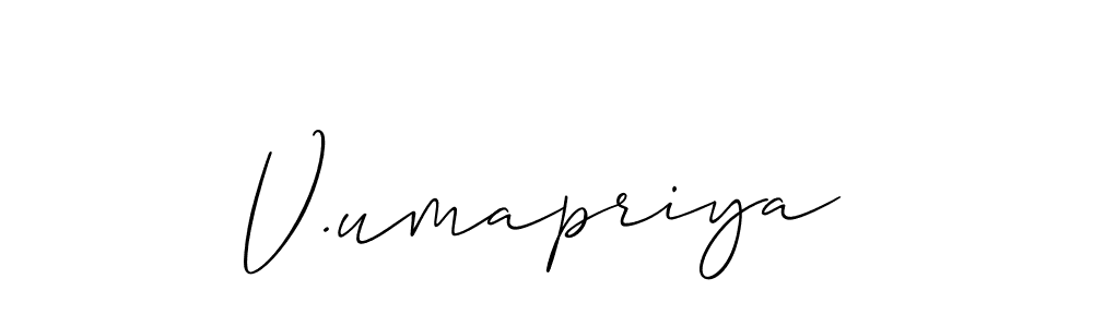 if you are searching for the best signature style for your name V.umapriya. so please give up your signature search. here we have designed multiple signature styles  using Allison_Script. V.umapriya signature style 2 images and pictures png