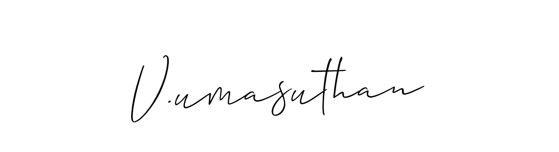 Also we have V.umasuthan name is the best signature style. Create professional handwritten signature collection using Allison_Script autograph style. V.umasuthan signature style 2 images and pictures png
