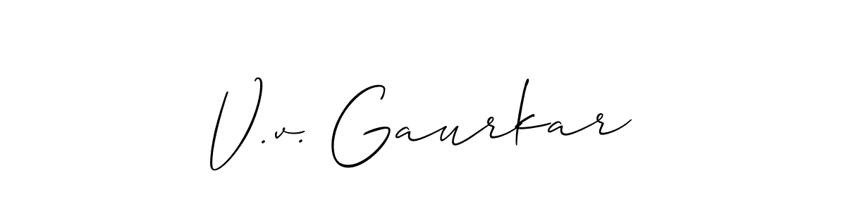 Best and Professional Signature Style for V.v. Gaurkar. Allison_Script Best Signature Style Collection. V.v. Gaurkar signature style 2 images and pictures png