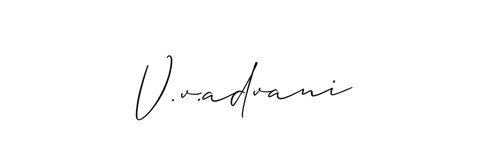 Create a beautiful signature design for name V.v.advani. With this signature (Allison_Script) fonts, you can make a handwritten signature for free. V.v.advani signature style 2 images and pictures png