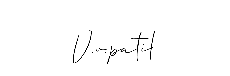 How to make V.v.patil signature? Allison_Script is a professional autograph style. Create handwritten signature for V.v.patil name. V.v.patil signature style 2 images and pictures png