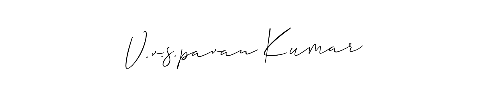 How to make V.v.s.pavan Kumar name signature. Use Allison_Script style for creating short signs online. This is the latest handwritten sign. V.v.s.pavan Kumar signature style 2 images and pictures png