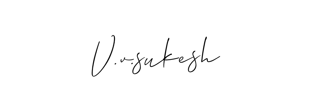 How to make V.v.sukesh signature? Allison_Script is a professional autograph style. Create handwritten signature for V.v.sukesh name. V.v.sukesh signature style 2 images and pictures png