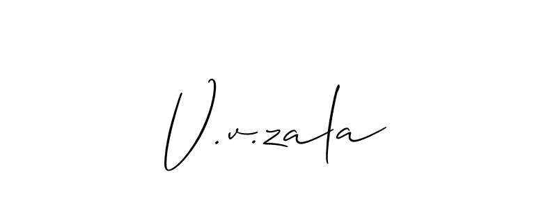 Best and Professional Signature Style for V.v.zala. Allison_Script Best Signature Style Collection. V.v.zala signature style 2 images and pictures png