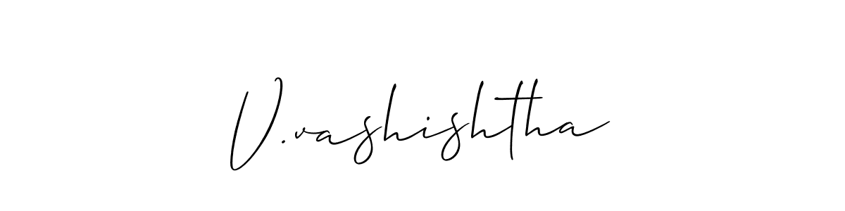 How to Draw V.vashishtha signature style? Allison_Script is a latest design signature styles for name V.vashishtha. V.vashishtha signature style 2 images and pictures png