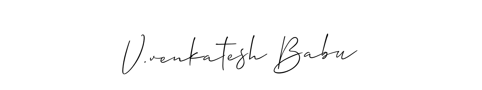 How to Draw V.venkatesh Babu signature style? Allison_Script is a latest design signature styles for name V.venkatesh Babu. V.venkatesh Babu signature style 2 images and pictures png