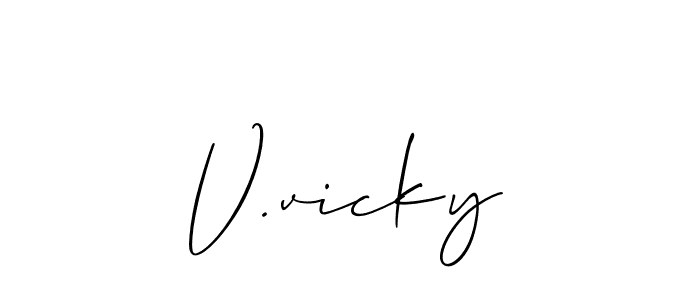 Make a short V.vicky signature style. Manage your documents anywhere anytime using Allison_Script. Create and add eSignatures, submit forms, share and send files easily. V.vicky signature style 2 images and pictures png