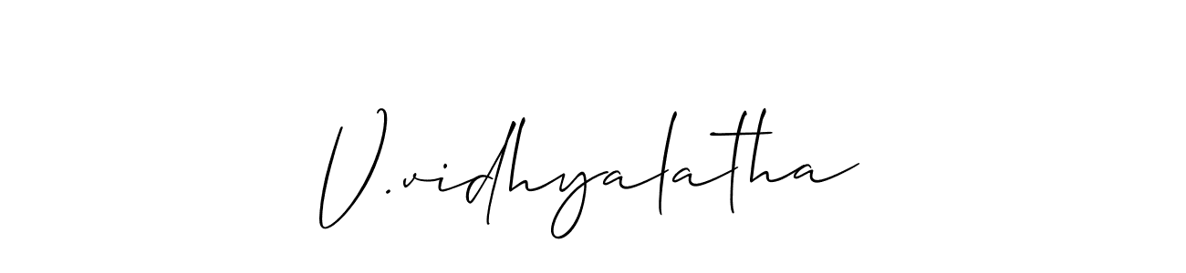 How to make V.vidhyalatha signature? Allison_Script is a professional autograph style. Create handwritten signature for V.vidhyalatha name. V.vidhyalatha signature style 2 images and pictures png