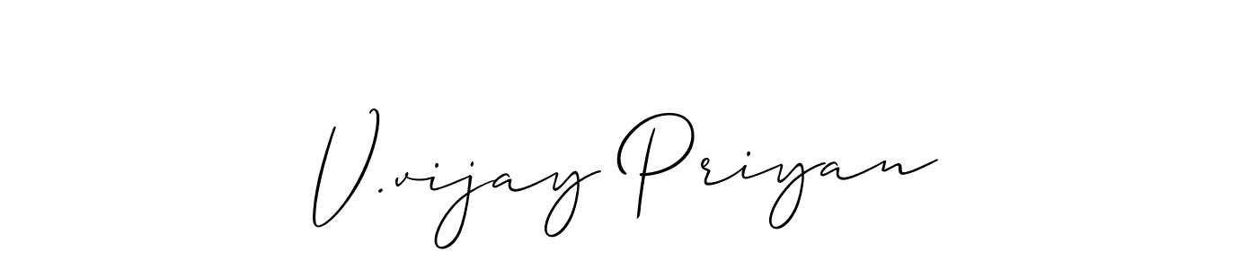 How to Draw V.vijay Priyan signature style? Allison_Script is a latest design signature styles for name V.vijay Priyan. V.vijay Priyan signature style 2 images and pictures png