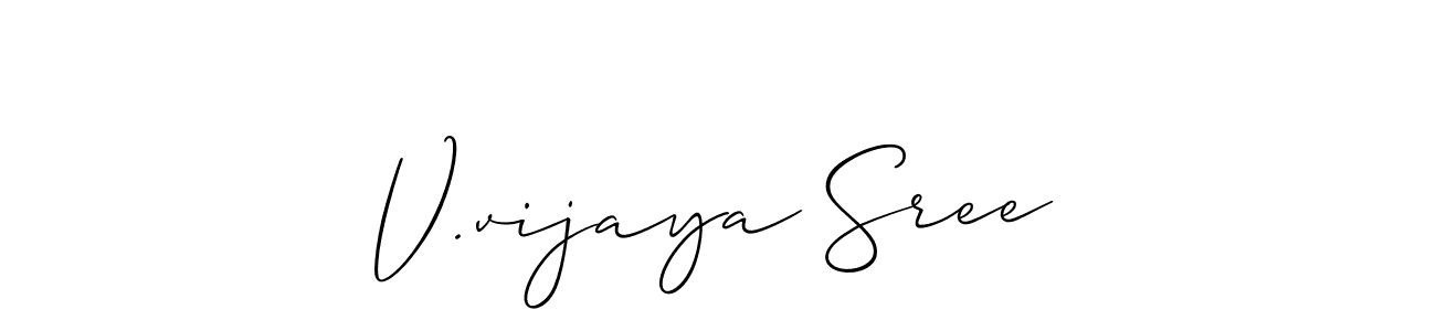 Make a beautiful signature design for name V.vijaya Sree. With this signature (Allison_Script) style, you can create a handwritten signature for free. V.vijaya Sree signature style 2 images and pictures png