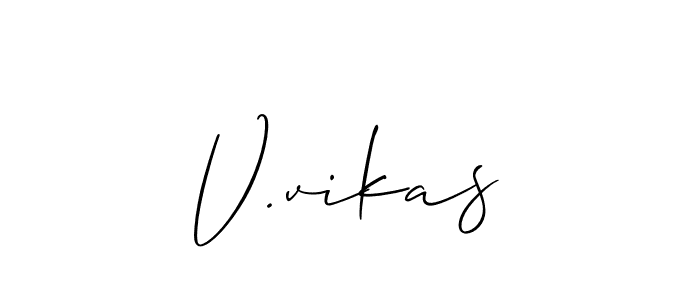 Best and Professional Signature Style for V.vikas. Allison_Script Best Signature Style Collection. V.vikas signature style 2 images and pictures png