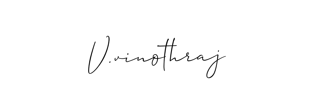 How to Draw V.vinothraj signature style? Allison_Script is a latest design signature styles for name V.vinothraj. V.vinothraj signature style 2 images and pictures png