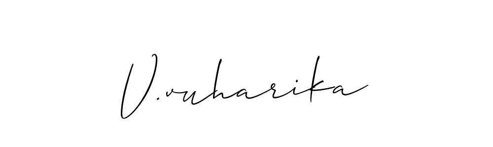 Make a short V.vuharika signature style. Manage your documents anywhere anytime using Allison_Script. Create and add eSignatures, submit forms, share and send files easily. V.vuharika signature style 2 images and pictures png