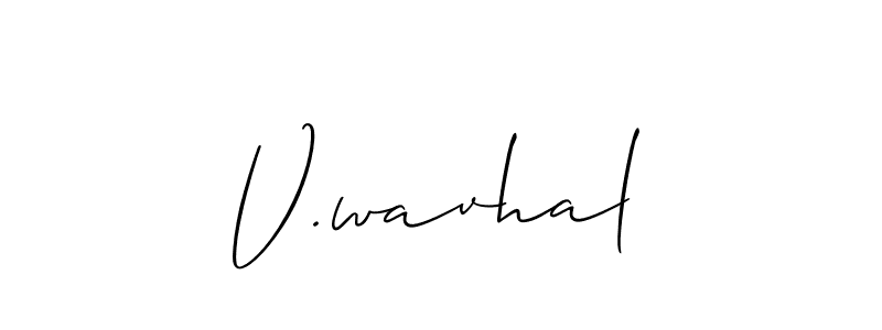 How to Draw V.wavhal signature style? Allison_Script is a latest design signature styles for name V.wavhal. V.wavhal signature style 2 images and pictures png