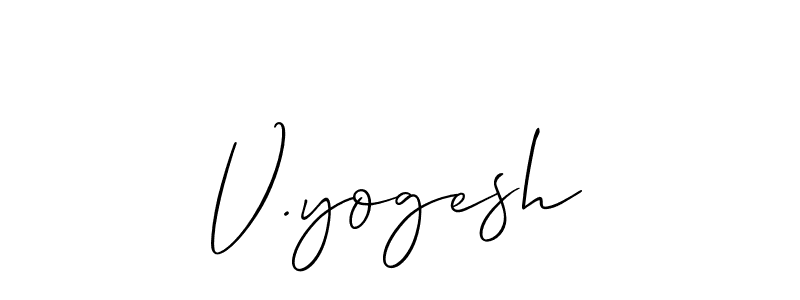 Use a signature maker to create a handwritten signature online. With this signature software, you can design (Allison_Script) your own signature for name V.yogesh. V.yogesh signature style 2 images and pictures png