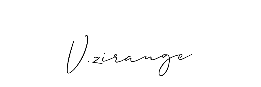 Allison_Script is a professional signature style that is perfect for those who want to add a touch of class to their signature. It is also a great choice for those who want to make their signature more unique. Get V.zirange name to fancy signature for free. V.zirange signature style 2 images and pictures png
