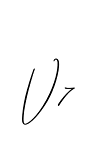 The best way (Allison_Script) to make a short signature is to pick only two or three words in your name. The name V7 include a total of six letters. For converting this name. V7 signature style 2 images and pictures png