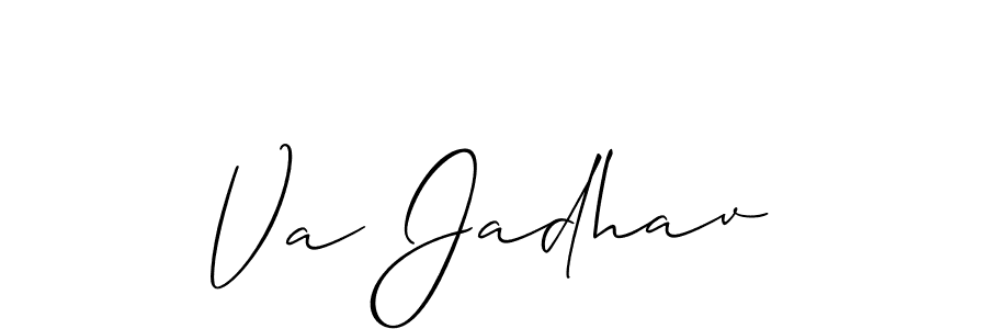 Also You can easily find your signature by using the search form. We will create Va Jadhav name handwritten signature images for you free of cost using Allison_Script sign style. Va Jadhav signature style 2 images and pictures png