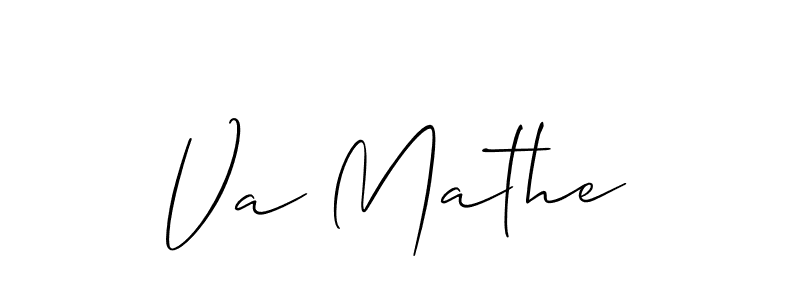 How to make Va Mathe signature? Allison_Script is a professional autograph style. Create handwritten signature for Va Mathe name. Va Mathe signature style 2 images and pictures png