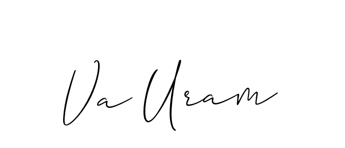 Create a beautiful signature design for name Va Uram. With this signature (Allison_Script) fonts, you can make a handwritten signature for free. Va Uram signature style 2 images and pictures png