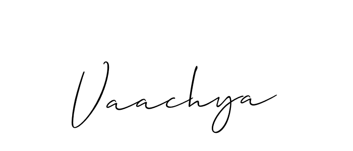 Use a signature maker to create a handwritten signature online. With this signature software, you can design (Allison_Script) your own signature for name Vaachya. Vaachya signature style 2 images and pictures png