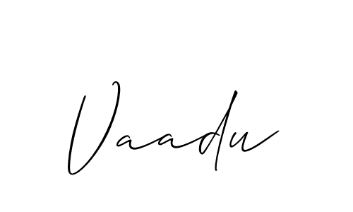 Create a beautiful signature design for name Vaadu. With this signature (Allison_Script) fonts, you can make a handwritten signature for free. Vaadu signature style 2 images and pictures png