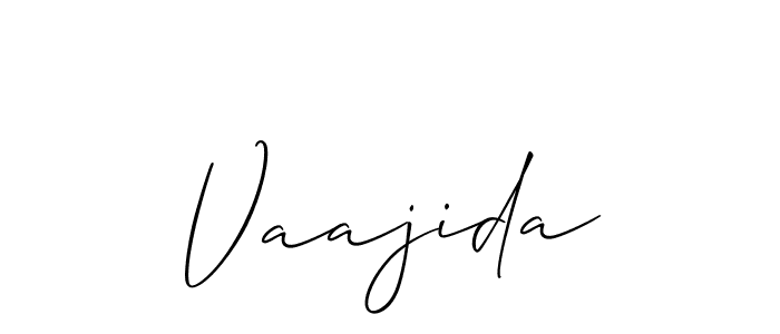 Use a signature maker to create a handwritten signature online. With this signature software, you can design (Allison_Script) your own signature for name Vaajida. Vaajida signature style 2 images and pictures png