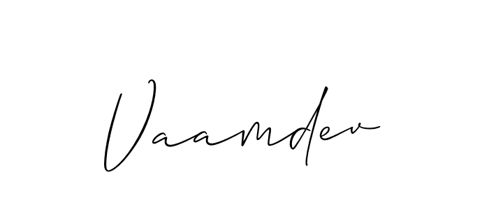 How to make Vaamdev name signature. Use Allison_Script style for creating short signs online. This is the latest handwritten sign. Vaamdev signature style 2 images and pictures png