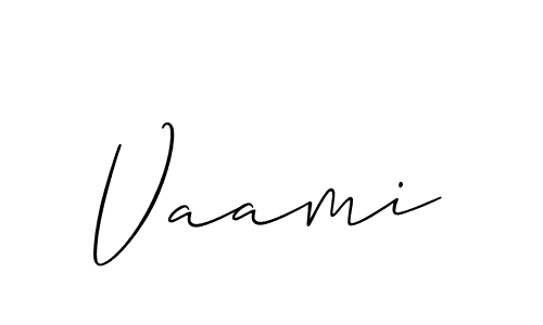 Use a signature maker to create a handwritten signature online. With this signature software, you can design (Allison_Script) your own signature for name Vaami. Vaami signature style 2 images and pictures png