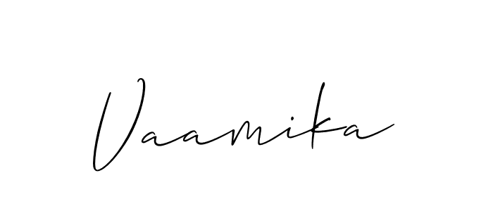 Vaamika stylish signature style. Best Handwritten Sign (Allison_Script) for my name. Handwritten Signature Collection Ideas for my name Vaamika. Vaamika signature style 2 images and pictures png