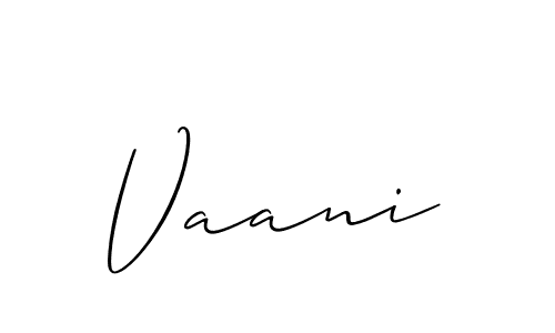 Make a beautiful signature design for name Vaani. With this signature (Allison_Script) style, you can create a handwritten signature for free. Vaani signature style 2 images and pictures png