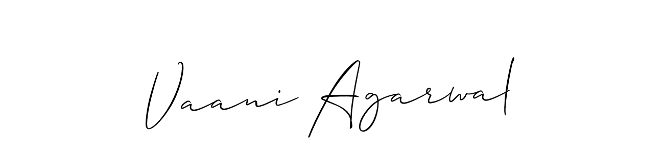 Use a signature maker to create a handwritten signature online. With this signature software, you can design (Allison_Script) your own signature for name Vaani Agarwal. Vaani Agarwal signature style 2 images and pictures png