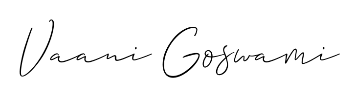 The Allison_Script font gives name Vaani Goswami a signature that looks effortless yet distinguished. Download high-res PNG instantly. Vaani Goswami signature style 2 images and pictures png