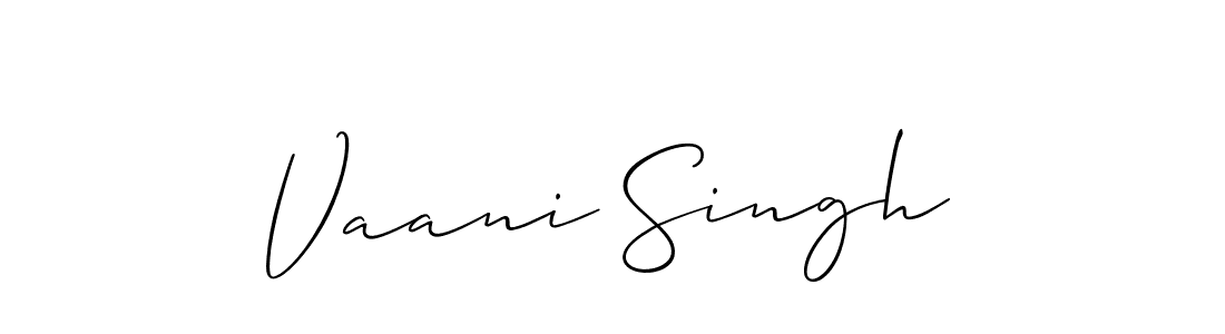 How to make Vaani Singh signature? Allison_Script is a professional autograph style. Create handwritten signature for Vaani Singh name. Vaani Singh signature style 2 images and pictures png