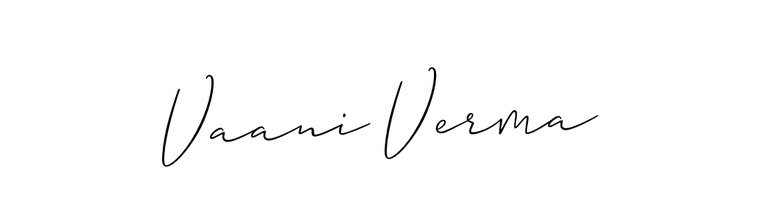 Vaani Verma stylish signature style. Best Handwritten Sign (Allison_Script) for my name. Handwritten Signature Collection Ideas for my name Vaani Verma. Vaani Verma signature style 2 images and pictures png