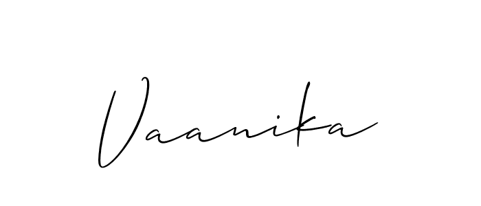 Also we have Vaanika name is the best signature style. Create professional handwritten signature collection using Allison_Script autograph style. Vaanika signature style 2 images and pictures png
