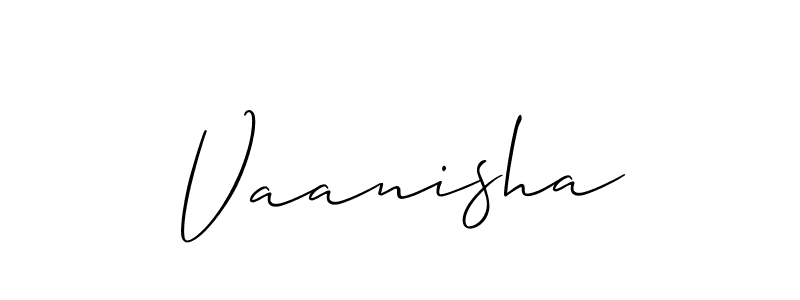 Best and Professional Signature Style for Vaanisha. Allison_Script Best Signature Style Collection. Vaanisha signature style 2 images and pictures png