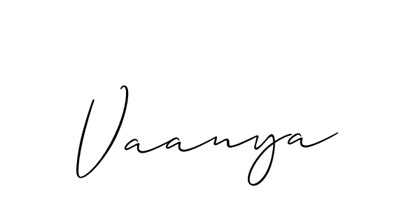 Vaanya stylish signature style. Best Handwritten Sign (Allison_Script) for my name. Handwritten Signature Collection Ideas for my name Vaanya. Vaanya signature style 2 images and pictures png