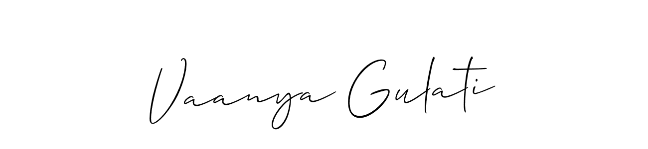 Vaanya Gulati stylish signature style. Best Handwritten Sign (Allison_Script) for my name. Handwritten Signature Collection Ideas for my name Vaanya Gulati. Vaanya Gulati signature style 2 images and pictures png