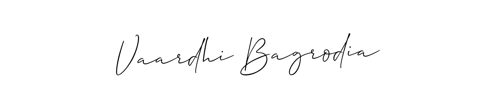 Also You can easily find your signature by using the search form. We will create Vaardhi Bagrodia name handwritten signature images for you free of cost using Allison_Script sign style. Vaardhi Bagrodia signature style 2 images and pictures png