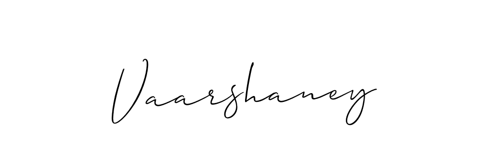 Use a signature maker to create a handwritten signature online. With this signature software, you can design (Allison_Script) your own signature for name Vaarshaney. Vaarshaney signature style 2 images and pictures png