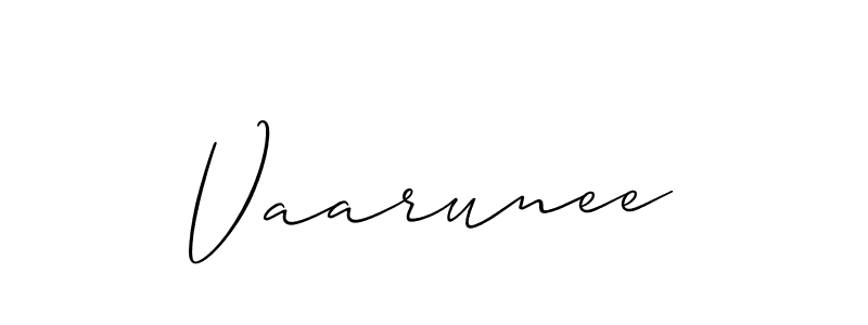 How to make Vaarunee signature? Allison_Script is a professional autograph style. Create handwritten signature for Vaarunee name. Vaarunee signature style 2 images and pictures png