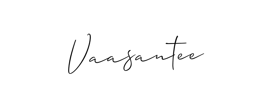 Make a beautiful signature design for name Vaasantee. With this signature (Allison_Script) style, you can create a handwritten signature for free. Vaasantee signature style 2 images and pictures png