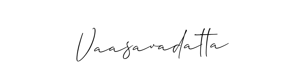 How to make Vaasavadatta signature? Allison_Script is a professional autograph style. Create handwritten signature for Vaasavadatta name. Vaasavadatta signature style 2 images and pictures png