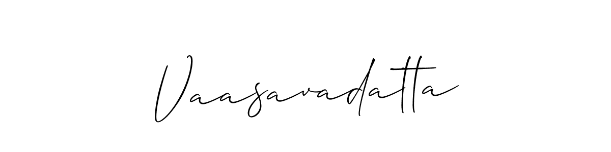 How to make Vaasavadatta signature? Allison_Script is a professional autograph style. Create handwritten signature for Vaasavadatta name. Vaasavadatta signature style 2 images and pictures png