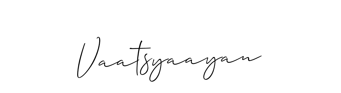 The best way (Allison_Script) to make a short signature is to pick only two or three words in your name. The name Vaatsyaayan include a total of six letters. For converting this name. Vaatsyaayan signature style 2 images and pictures png