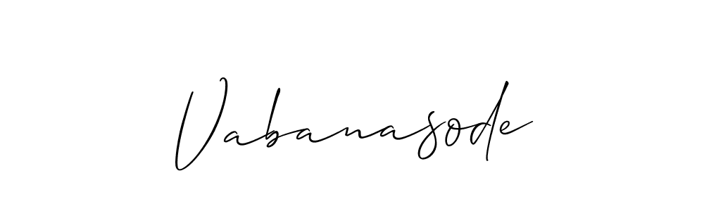 Use a signature maker to create a handwritten signature online. With this signature software, you can design (Allison_Script) your own signature for name Vabanasode. Vabanasode signature style 2 images and pictures png