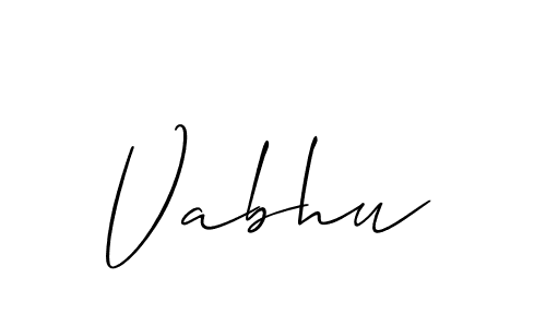 Design your own signature with our free online signature maker. With this signature software, you can create a handwritten (Allison_Script) signature for name Vabhu. Vabhu signature style 2 images and pictures png