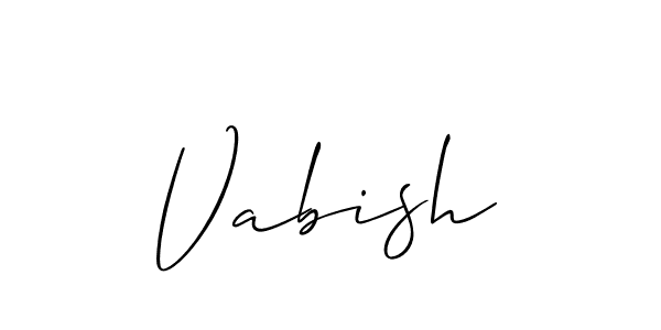 How to make Vabish signature? Allison_Script is a professional autograph style. Create handwritten signature for Vabish name. Vabish signature style 2 images and pictures png