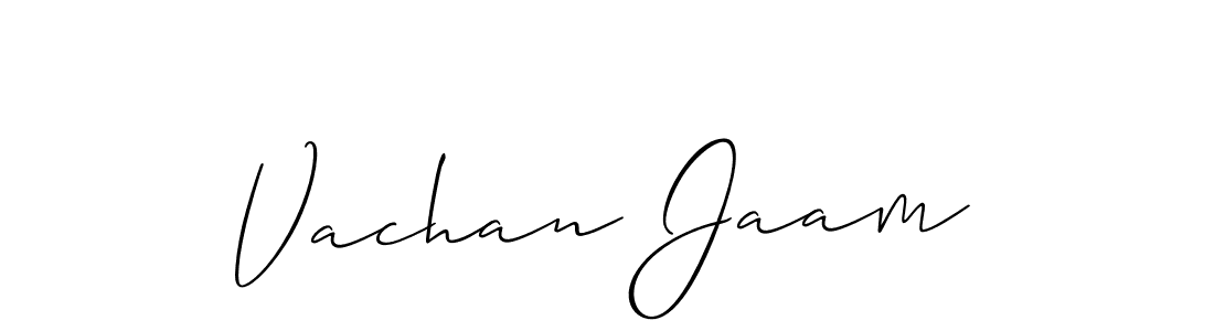 You should practise on your own different ways (Allison_Script) to write your name (Vachan Jaam) in signature. don't let someone else do it for you. Vachan Jaam signature style 2 images and pictures png